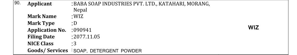 Original bulletin entry for WIZ