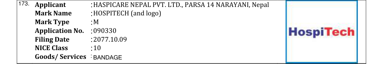 Original bulletin entry for HOSPITECH (and logo)