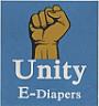 UNITY E-DIAPERS (and logo) trademark logo