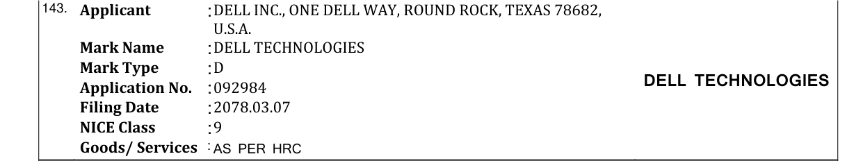 Original bulletin entry for DELL TECHNOLOGIES