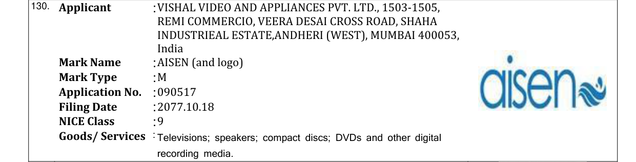 Original bulletin entry for AISEN (and logo)