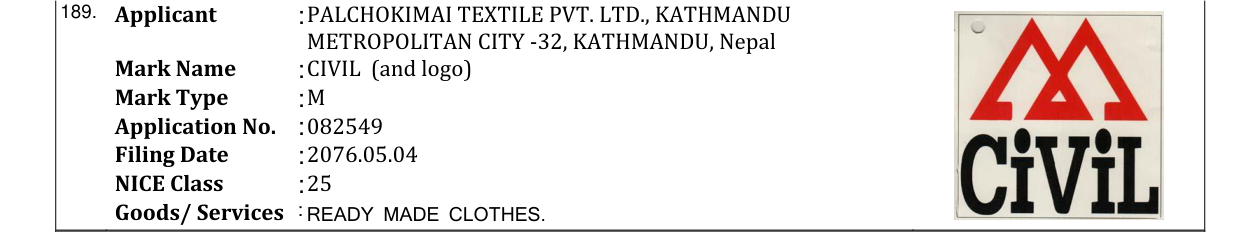 Original bulletin entry for CIVIL (and logo)