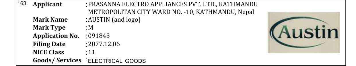 Original bulletin entry for AUSTIN (and logo)