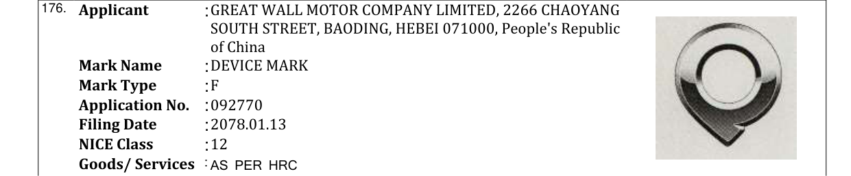 Original bulletin entry for DEVICE MARK