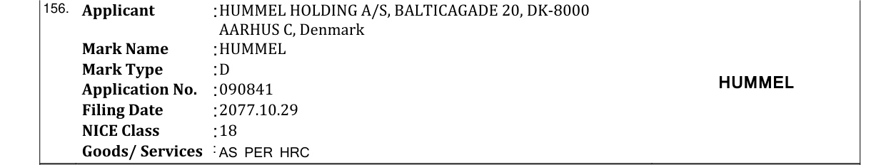 Original bulletin entry for HUMMEL