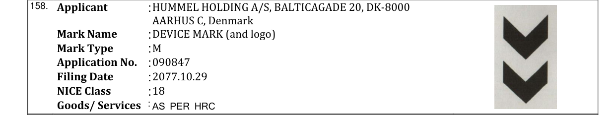 Original bulletin entry for DEVICE MARK (and logo)