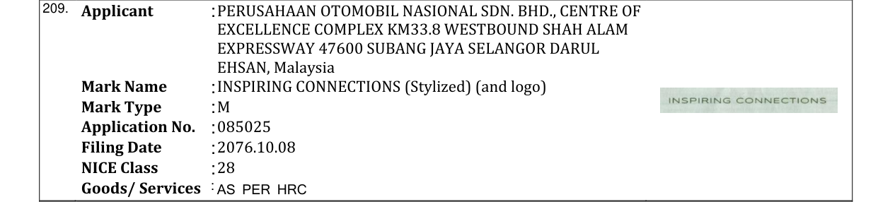 Original bulletin entry for INSPIRING CONNECTIONS (Stylized) (and logo)