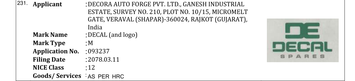 Original bulletin entry for DECAL (and logo)