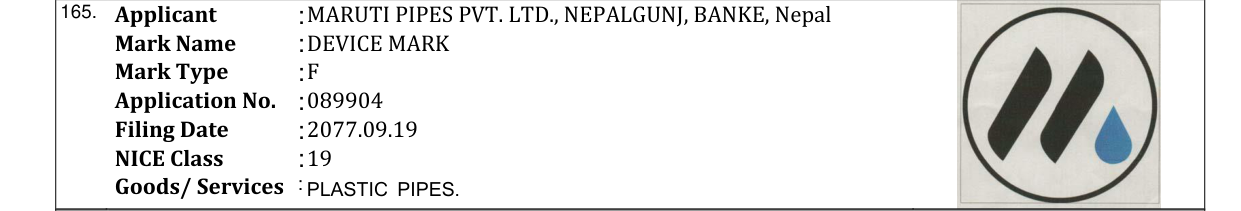 Original bulletin entry for DEVICE MARK