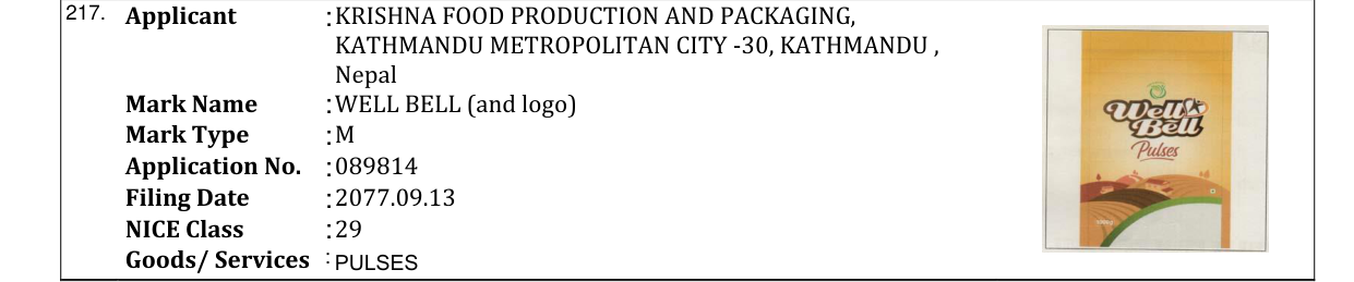 Original bulletin entry for WELL BELL (and logo)
