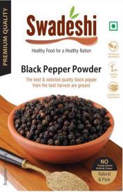 SWADESHI BLACK PEPPER POWDER (and logo) trademark logo