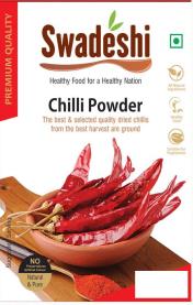 SWADESHI CHILLI POWDER (and logo) trademark logo