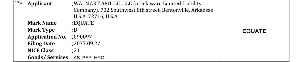 Original bulletin entry for EQUATE