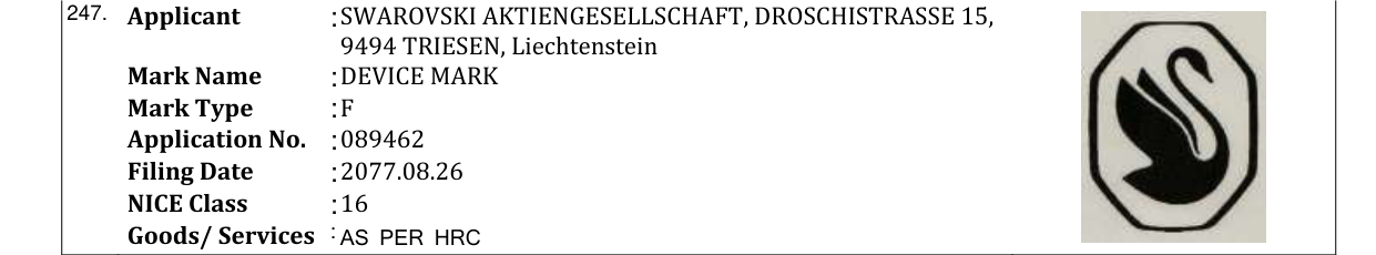 Original bulletin entry for DEVICE MARK