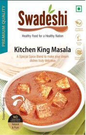 SWADESHI KITCHEN KING MASALA (and logo) trademark logo