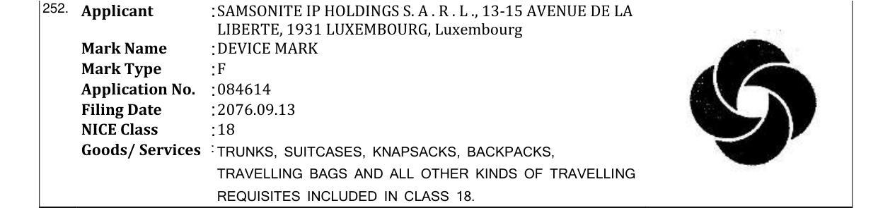 Original bulletin entry for DEVICE MARK