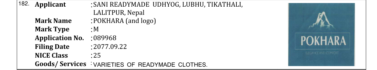 Original bulletin entry for POKHARA (and logo)