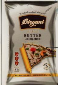 BIRYANI BUTTER JEERA RICE (and logo) trademark logo