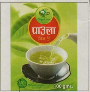 PAULA GREEN TEA (and logo) trademark logo