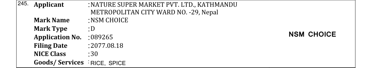 Original bulletin entry for NSM CHOICE