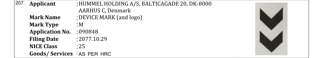 Original bulletin entry for DEVICE MARK (and logo)