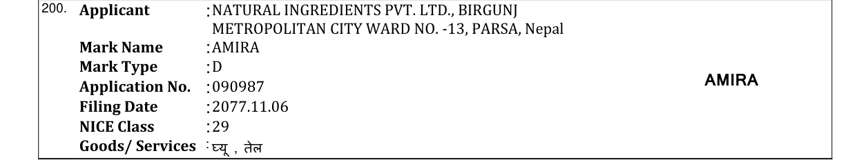 Original bulletin entry for AMIRA