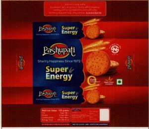 PASHUPATI SUPER ENERGY BISCUITS (and logo) trademark logo