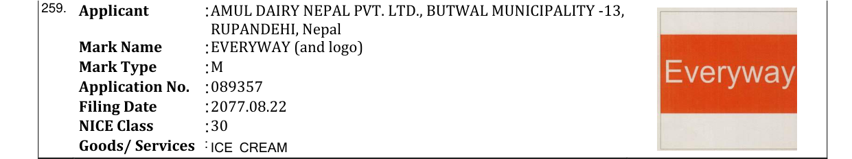 Original bulletin entry for EVERYWAY (and logo)
