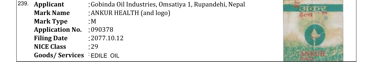 Original bulletin entry for ANKUR HEALTH (and logo)