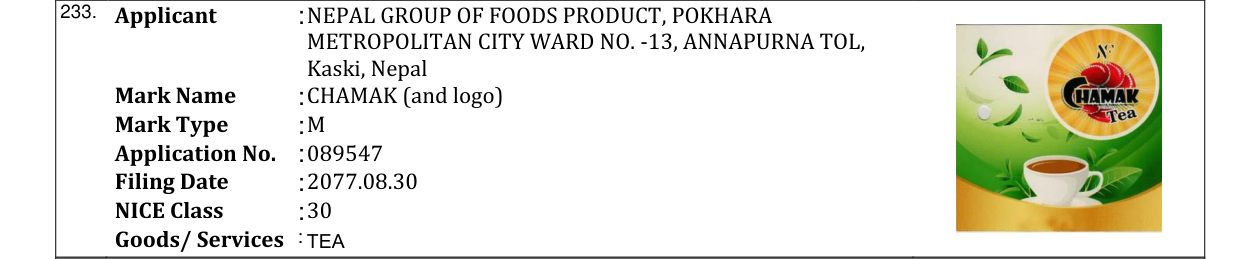 Original bulletin entry for CHAMAK (and logo)
