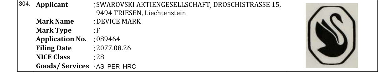 Original bulletin entry for DEVICE MARK