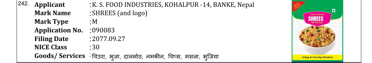 Original bulletin entry for SHREES (and logo)