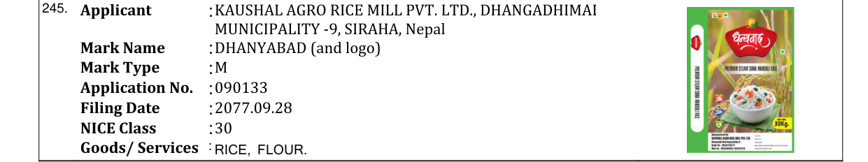 Original bulletin entry for DHANYABAD (and logo)