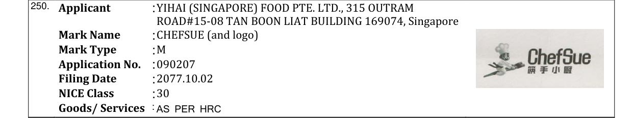 Original bulletin entry for CHEFSUE (and logo)