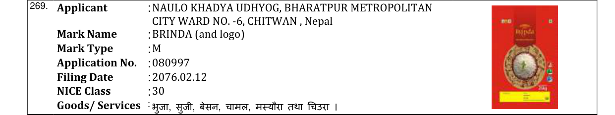 Original bulletin entry for BRINDA (and logo)