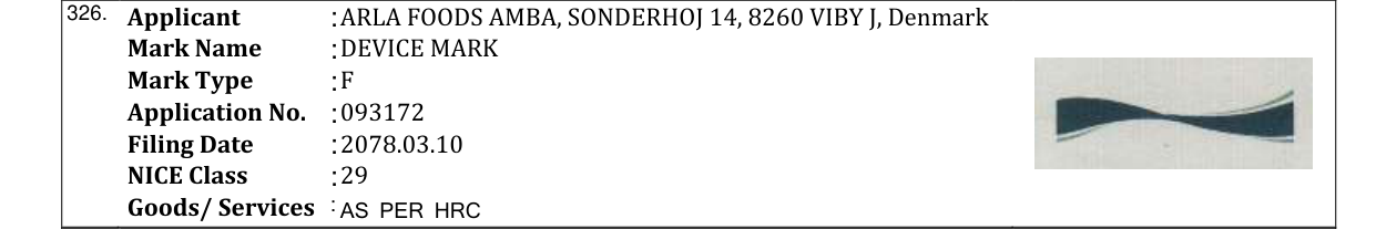Original bulletin entry for DEVICE MARK