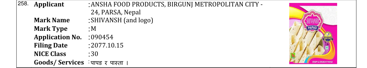 Original bulletin entry for SHIVANSH (and logo)