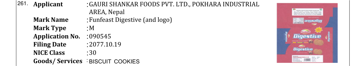 Original bulletin entry for Funfeast Digestive (and logo)