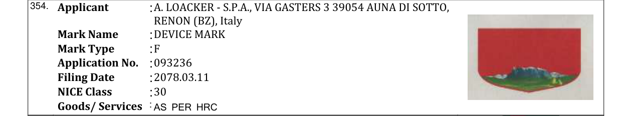 Original bulletin entry for DEVICE MARK