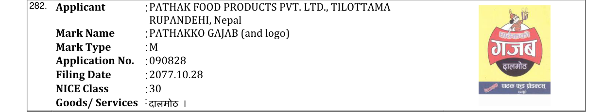 Original bulletin entry for PATHAKKO GAJAB (and logo)