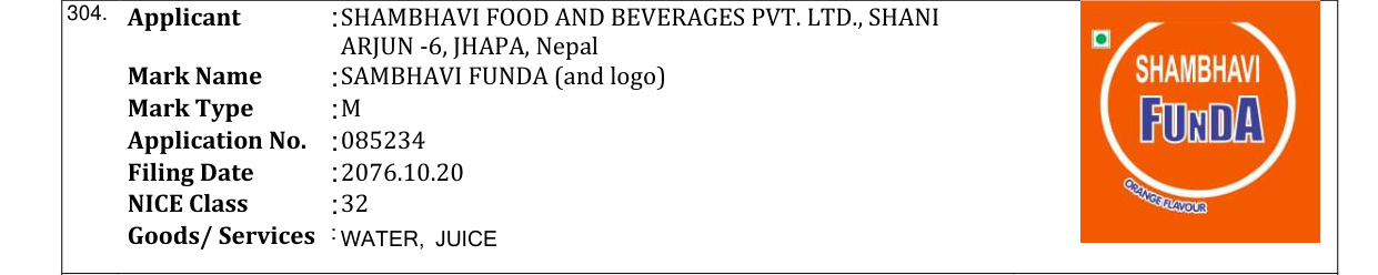 Original bulletin entry for SAMBHAVI FUNDA (and logo)