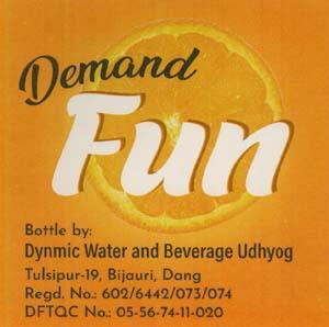 DEMAND FUN (and logo) trademark logo