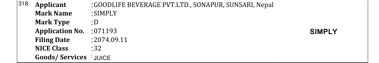 Original bulletin entry for SIMPLY