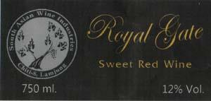 ROYAL GATE SWEET RED WINE (and logo) trademark logo