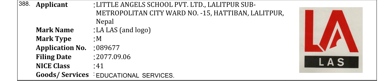 Original bulletin entry for LA LAS (and logo)
