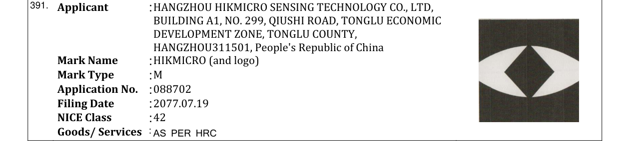 Original bulletin entry for HIKMICRO (and logo)