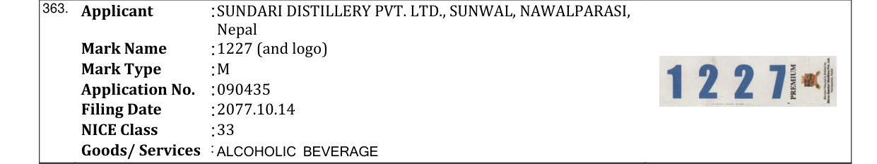 Original bulletin entry for 1227 (and logo)
