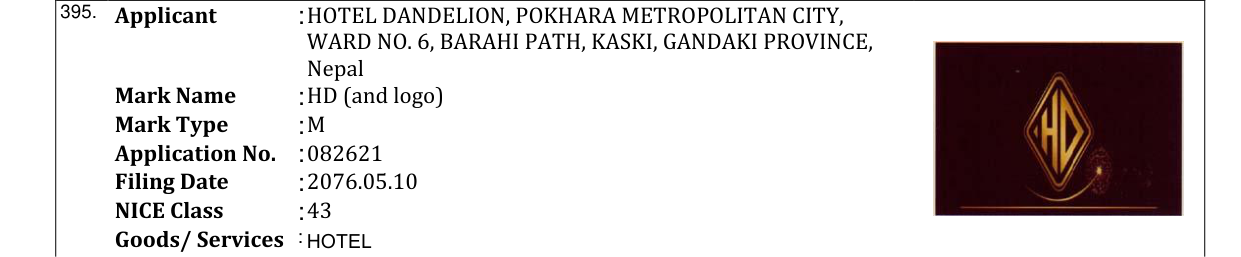Original bulletin entry for HD (and logo)