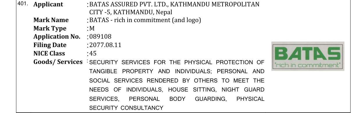 Original bulletin entry for BATAS - rich in commitment (and logo)