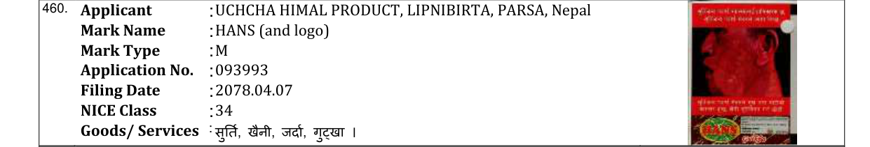 Original bulletin entry for HANS (and logo)